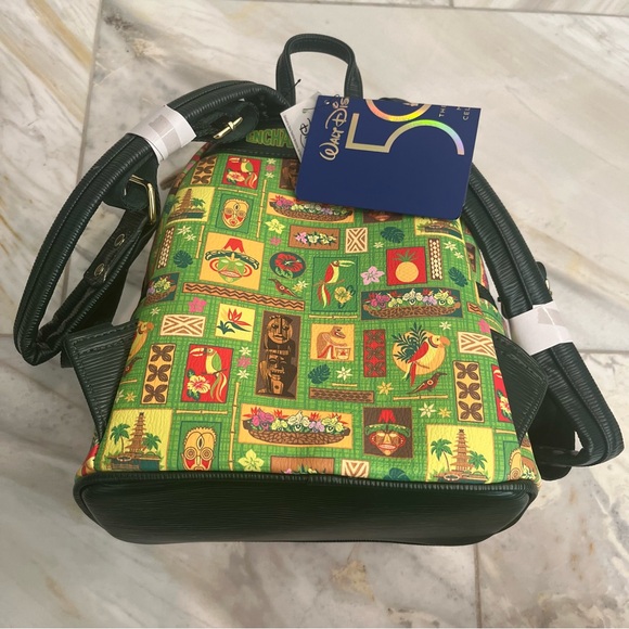 LOUNGEFLY NWT DISNEY PARKS MICKEY MAIN ATTRACTION ENCHANTED TIKI ROOM BACKPACK - Picture 4 of 9